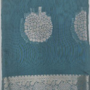 Banarasi Cotton Silver Designer Sarees with Plain Silver Blouse