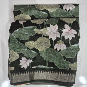 MANGALAGIRI DIGITAL PRINTED SAREES WITH CONTRAST BLOUSE 20 % Discount