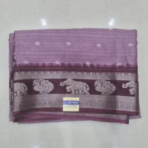 Raw Silk Sarees Gap Border with Contrast Blouse